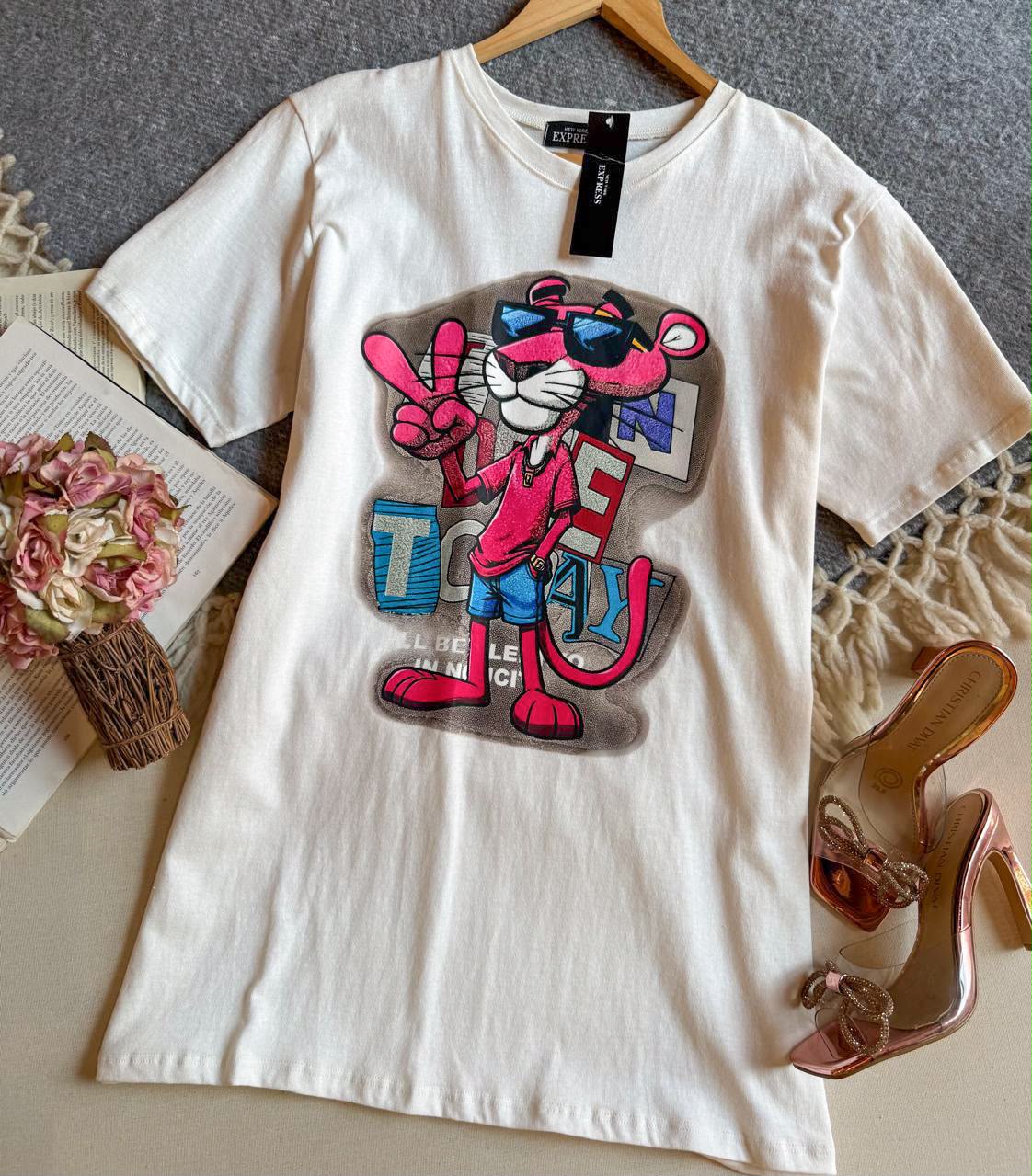Playera Blanco Importación Premium Largo Manga Corta